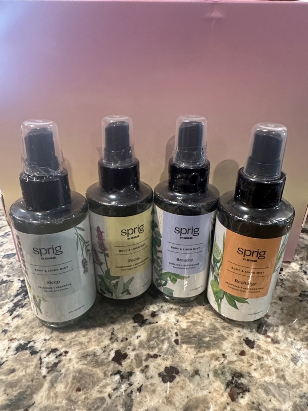 Sprig Body & Linen Mist Set - Assorted Scents (sleep, focus, breath, recharge)
